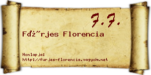 Fürjes Florencia névjegykártya